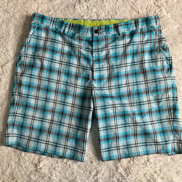 Louis Raphael Golf Mens Plaid Shorts Size 42 Polyester/Spandex Blend - Picture 1 of 6